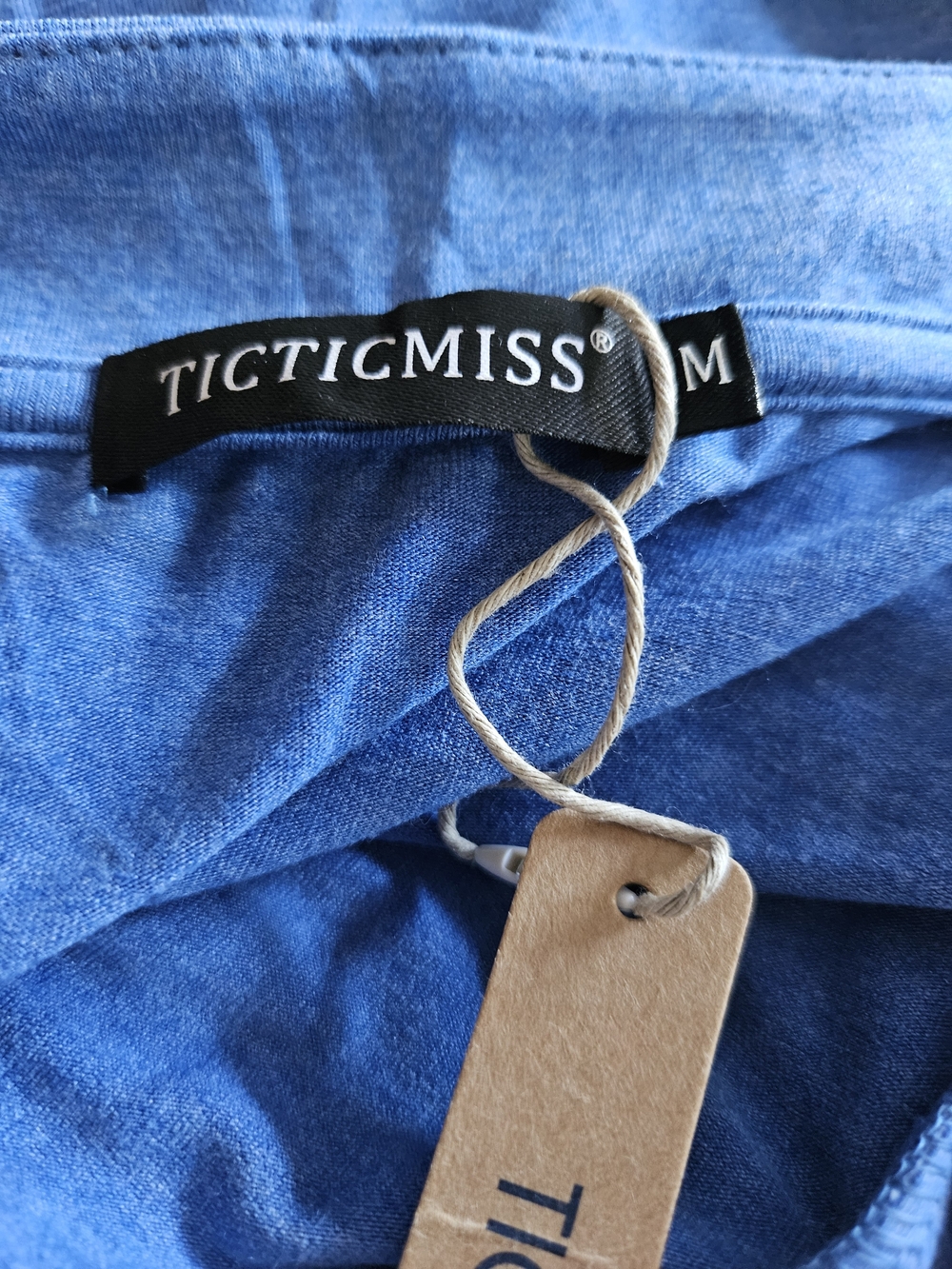 TICTICMISS V-Neck Button Front Blue Women's Top Size Medium - Picture 6 of 7